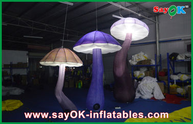 Attractive 3m Inflatable Mushroom LED Lighting 190T Nylon For Engagement