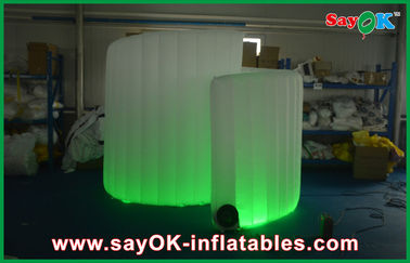 Photo Booth Led Lights Spiral Advertiaing Inflatable Photobooth White Portable With Oxford Cloth