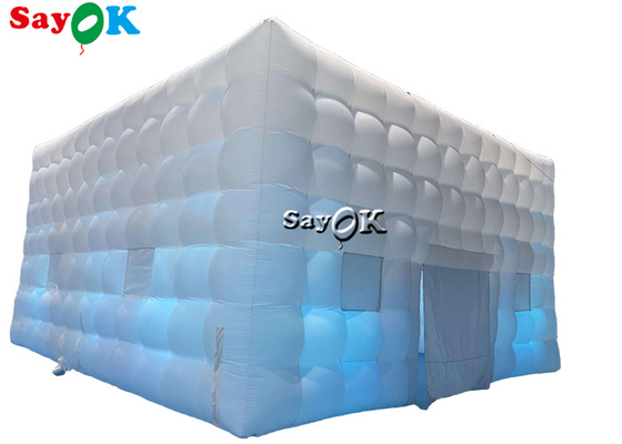 Outdoor PVC Coated Giant LED Cube Inflatable Air Tent With Blower Custom Size