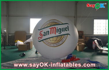 Advertising White 2M Inflatable Balloon Helium Blimp Balloon 0.18mm PVC