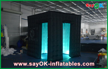 Photo Booth Led Lights Black Automatic Portable Photobooth Large Oxford Cloth With Led Strip
