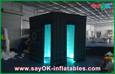 Photo Booth Led Lights Black Automatic Portable Photobooth Large Oxford Cloth With Led Strip