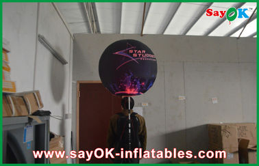 Durable Tripod Ball Inflatable Lighting Decoration , Printing Led Inflatable Advertising Balloon