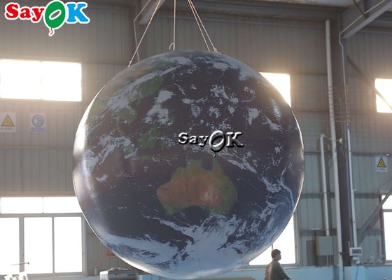 School Event 2.5m 8ft Inflatable Earth Globe Model Decorative With Led Lighting