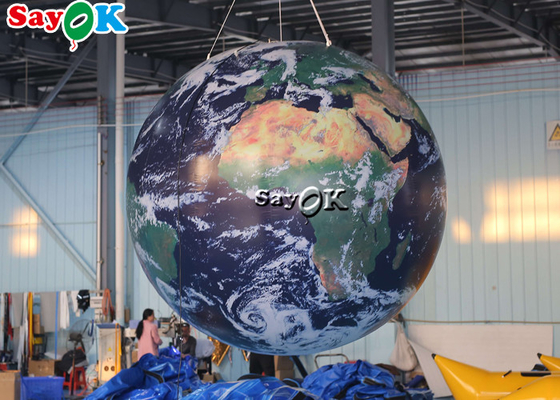 School Event 2.5m 8ft Inflatable Earth Globe Model Decorative With Led Lighting