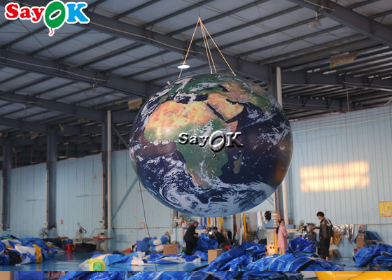 School Event 2.5m 8ft Inflatable Earth Globe Model Decorative With Led Lighting