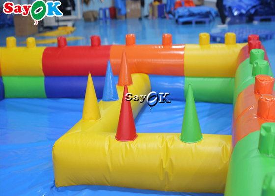 Inflatable Lawn Games Children Indoor Bounce Playground Building Block Shape Waterproof Bumper Car Fence