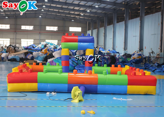 Inflatable Lawn Games Children Indoor Bounce Playground Building Block Shape Waterproof Bumper Car Fence