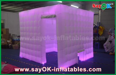 Inflatable Photo Booth Enclosure Rgb Led Lighting Inflatable Kiosk / Enclose Photobooth Frame