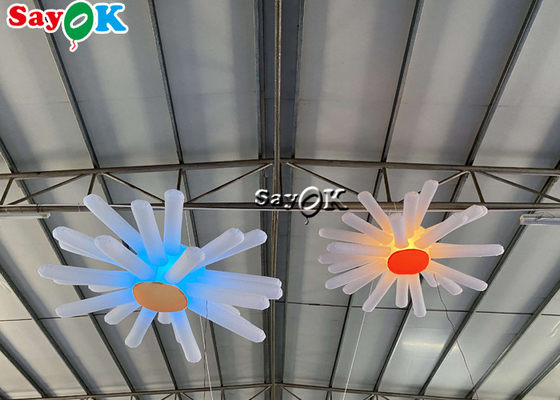 Giant Inflatable Hanging Flower With LED Lights Multi Color Wedding Decoration