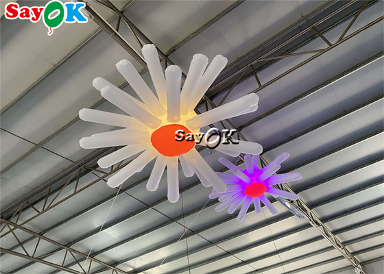 Giant Inflatable Hanging Flower With LED Lights Multi Color Wedding Decoration