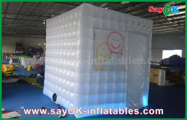 Advertising Booth Displays Two Door Inflatable White Photo Booth Case With Oxford Cloth 2.4 X 2.4 X 2.5
