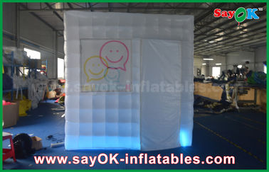 Advertising Booth Displays Two Door Inflatable White Photo Booth Case With Oxford Cloth 2.4 X 2.4 X 2.5