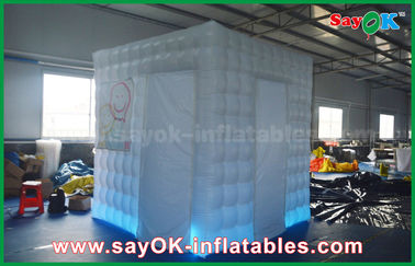 Advertising Booth Displays Two Door Inflatable White Photo Booth Case With Oxford Cloth 2.4 X 2.4 X 2.5