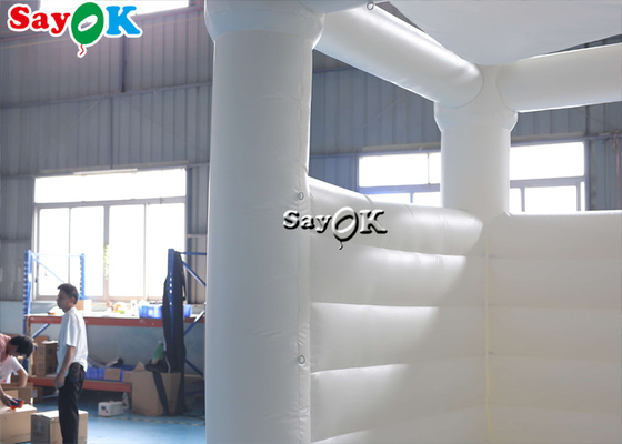 Pure White Pvc Wedding Inflatable Bouncy House With Air Blower