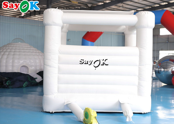 Pure White Pvc Wedding Inflatable Bouncy House With Air Blower