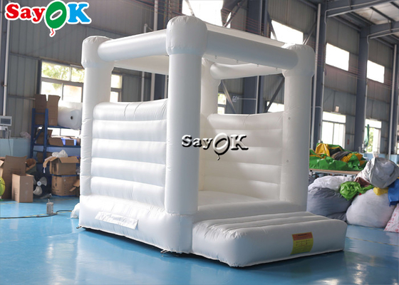 Pure White Pvc Wedding Inflatable Bouncy House With Air Blower