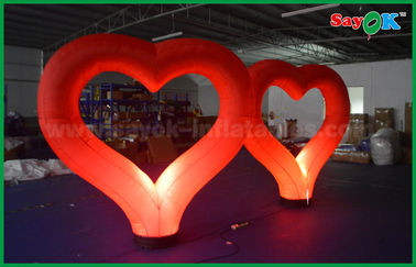 Nylon Cloth Giant Lighting Led Inflatable Decoration ,  Led heart for Party Stage