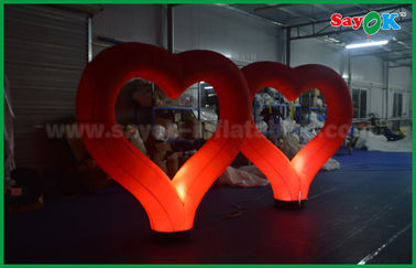 Nylon Cloth Giant Lighting Led Inflatable Decoration ,  Led heart for Party Stage