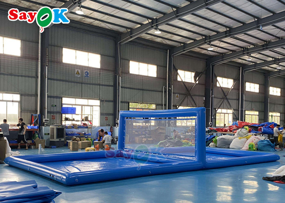 Adult Sports Giant Inflatable Volleyball Court Pool With Net Silk Printing Inflatable Water Toys For Kids