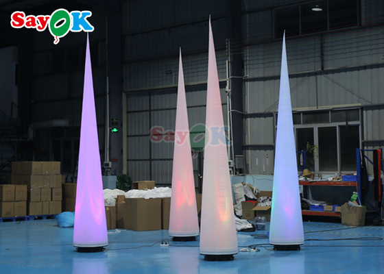 5m Inflatable Lighting Decoration Cone Red Light Post For Party Wedding Event