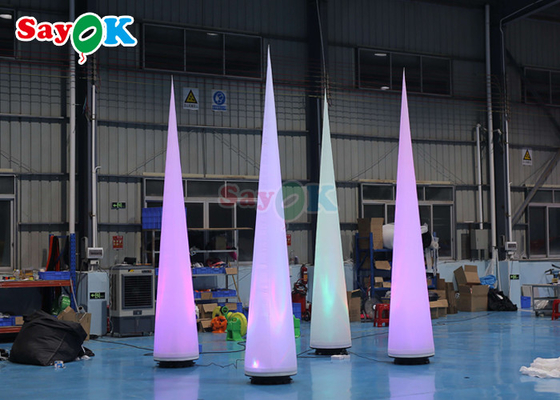 5m Inflatable Lighting Decoration Cone Red Light Post For Party Wedding Event