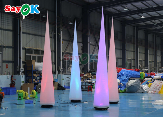 5m Inflatable Lighting Decoration Cone Red Light Post For Party Wedding Event