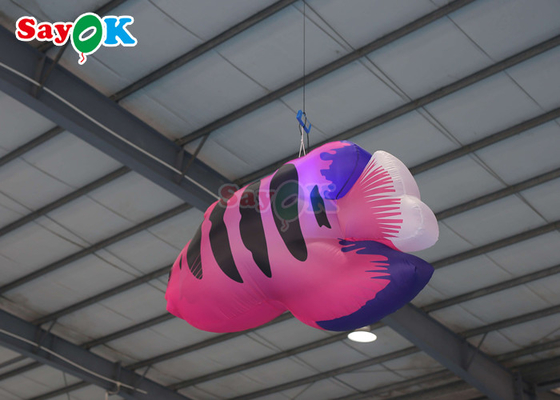 Big Oxford LED Inflatable Flying Fish For Amusement Parks