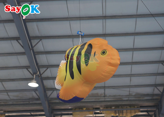 Big Oxford LED Inflatable Flying Fish For Amusement Parks