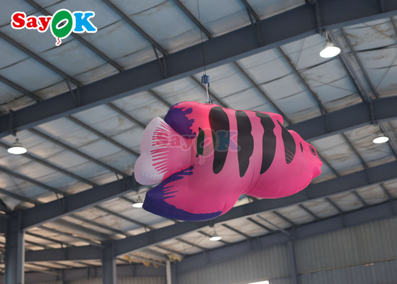 Big Oxford LED Inflatable Flying Fish For Amusement Parks