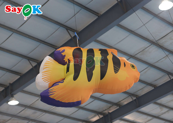 Big Oxford LED Inflatable Flying Fish For Amusement Parks