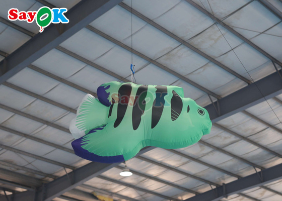 Big Oxford LED Inflatable Flying Fish For Amusement Parks