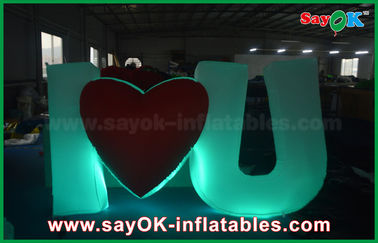 3x1.2m Inflatable Lighting Decorations Love Letters For Wedding With Nylon Cloth