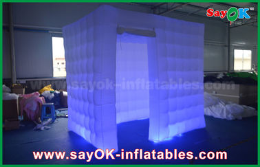 Advertising Booth Displays White Props Inflatable Photo Booth / Photobooth Props Frame Cube Tent