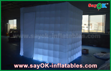 Advertising Booth Displays White Props Inflatable Photo Booth / Photobooth Props Frame Cube Tent