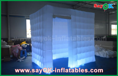 Advertising Booth Displays White Props Inflatable Photo Booth / Photobooth Props Frame Cube Tent