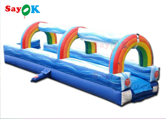 Bouncy Castle Rainbow Inflatable Water Slide PVC Water Slide For Sale