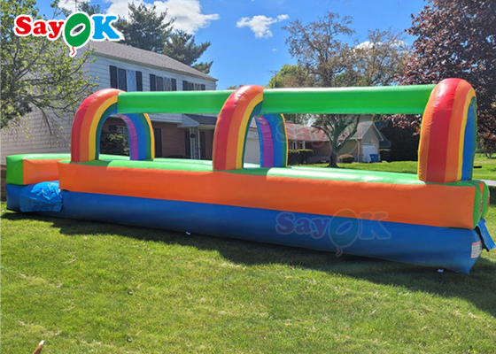 Bouncy Castle Rainbow Inflatable Water Slide PVC Water Slide For Sale