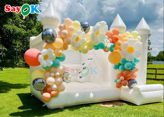 Adult Pure White Pvc Inflatable Wedding Bounce House With Air Blower