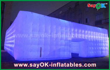 Promotional Imflatable Camping Cube Tent With Led Light For Event Party Inflatable House Tent