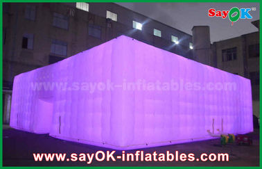 Promotional Imflatable Camping Cube Tent with Led Light for Event Party