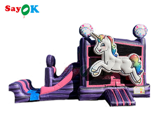 Inflatable Kids Slide Inflatable Unicorn Bounce House Jumper Slide Party Rental Unicorn Kid Zone Wet Dry Combo