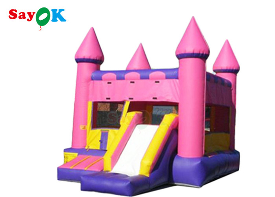Girls Pastel Pink Inflatable Bounce House White Bouncy Jumping Castle