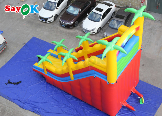 Kids Inflatable Slide Commercial Inflatable Water Slide With Copper Palm Tree Theme