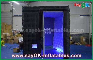 Party Photo Booth Lightweight 18 Kg Black Inflatable Photo Booth Enclose Cube With Led Lighting