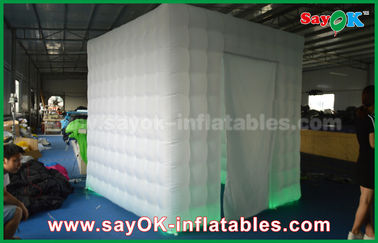 Portable Photo Booth White Oxford Cloth Inflatable Photo Booth Props Kiosk With Door Curtains