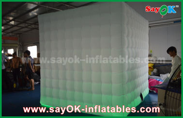 Portable Photo Booth White Oxford Cloth Inflatable Photo Booth Props Kiosk With Door Curtains