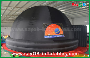 6m Black Inflatable Planetarium Dome Projection Screen Tent With Logo Print