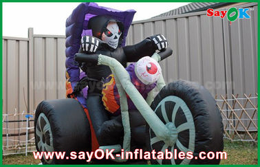 Black Oxford Cloth Halloween Yard Inflatable Decorations Motorcycle Inflatable Shape