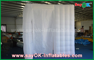 Inflatable Photo Booth Enclosure 2.4 X 2.4 X 2.4m White Inflatable Mobile Photo Booth Enclosure Cube With Led Lighting